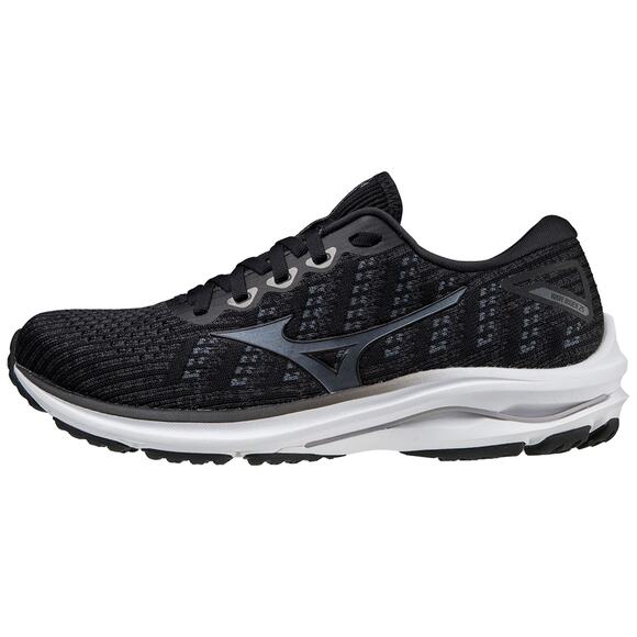 Mizuno Wave Rider 25 Running Shoes WaveKnit Lace Up Mesh Athletic Black 12 - Picture 1 of 7